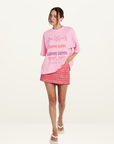Summi Summi Band Tee in PINK // LAST ONE - SIZE XS