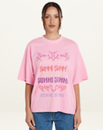 Summi Summi Band Tee in PINK // LAST ONE - SIZE XS