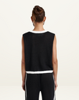 Summi Summi Knit Sleeveless Cardi in BLACK & CREAM