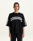 Summi Summi Knit Tee in BLACK & CREAM