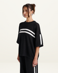 Summi Summi Knit Tee in BLACK & CREAM