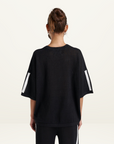 Summi Summi Knit Tee in BLACK & CREAM