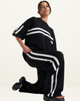 Summi Summi Knit Pants in BLACK & CREAM