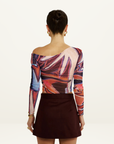 Summi Summi LS Off Shoulder Top in Bordeaux