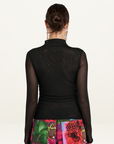 Summi Summi LS Ruched High Neck Top in  MIDNIGHT // LAST ONE - SIZE XS