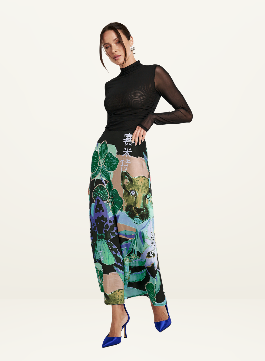 Summi Summi LS Ruched High Neck Top in  MIDNIGHT // LAST ONE - SIZE XS