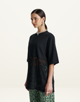 Summi Summi Lace Panel Tee in Black