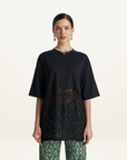 Summi Summi Lace Panel Tee in Black