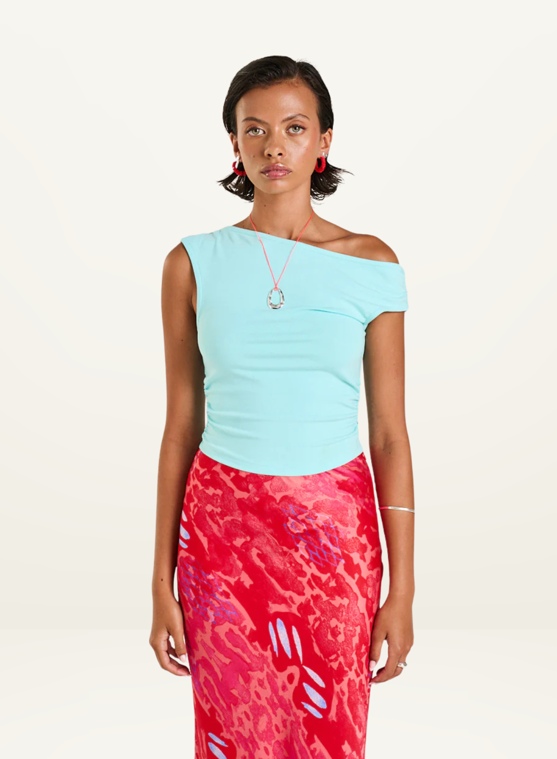 Summi Summi Off Shoulder Tank in Aqua