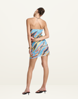 Summi Summi Strapless Mesh Mini Dress in Zanzibar