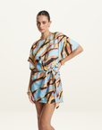 Summi Summi Tie Front Dress in Zanzibar