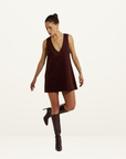 Summi Summi VNeck Mini Dress in Syrah
