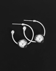 Temple Of The Sun Alba Medium Hoops in Silver