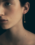 Temple Of The Sun Hanging Lotus Earrings in GOLD