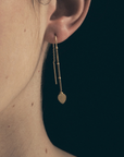 Temple Of The Sun Hanging Lotus Earrings in GOLD