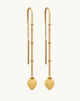Temple Of The Sun Hanging Lotus Earrings in GOLD
