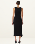 Third Form Stirling Twist Cross Over Midi Dress in Black