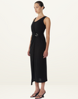 Third Form Stirling Twist Cross Over Midi Dress in Black