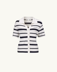 Viktoria & Woods Accordion Shirt in Navy Ivory Stripe