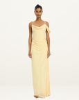 With Harper Lu Draped Gown in Lemon