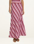With Harper Lu Halter Maxi Dress in Magenta Stripe