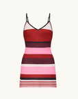 With Harper Lu Stripe Bias Mini Dress in Fucshia Stripe