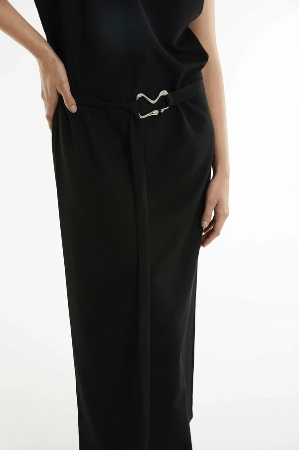Paradigm Belted Maxi Dress BLACK Third Form