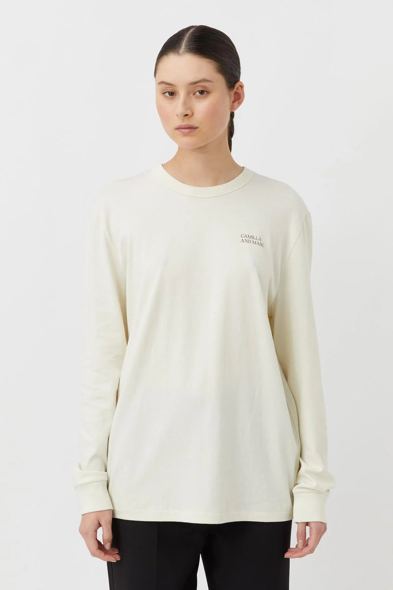 Sutton Long Sleeve Crew Sweater Tee CLOUD Camilla and Marc-Camilla and Marc-Frolic Girls