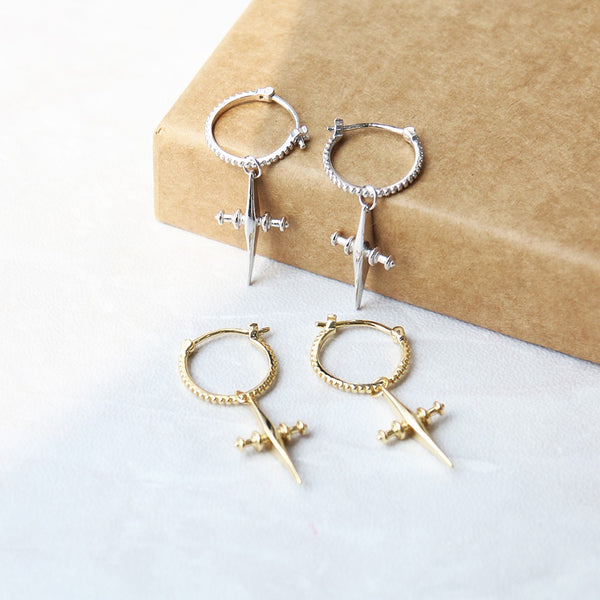 Cross dangle on sale hoop earrings