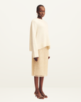 Shona Joy Everly Sequin Midi Skirt in Macadamia