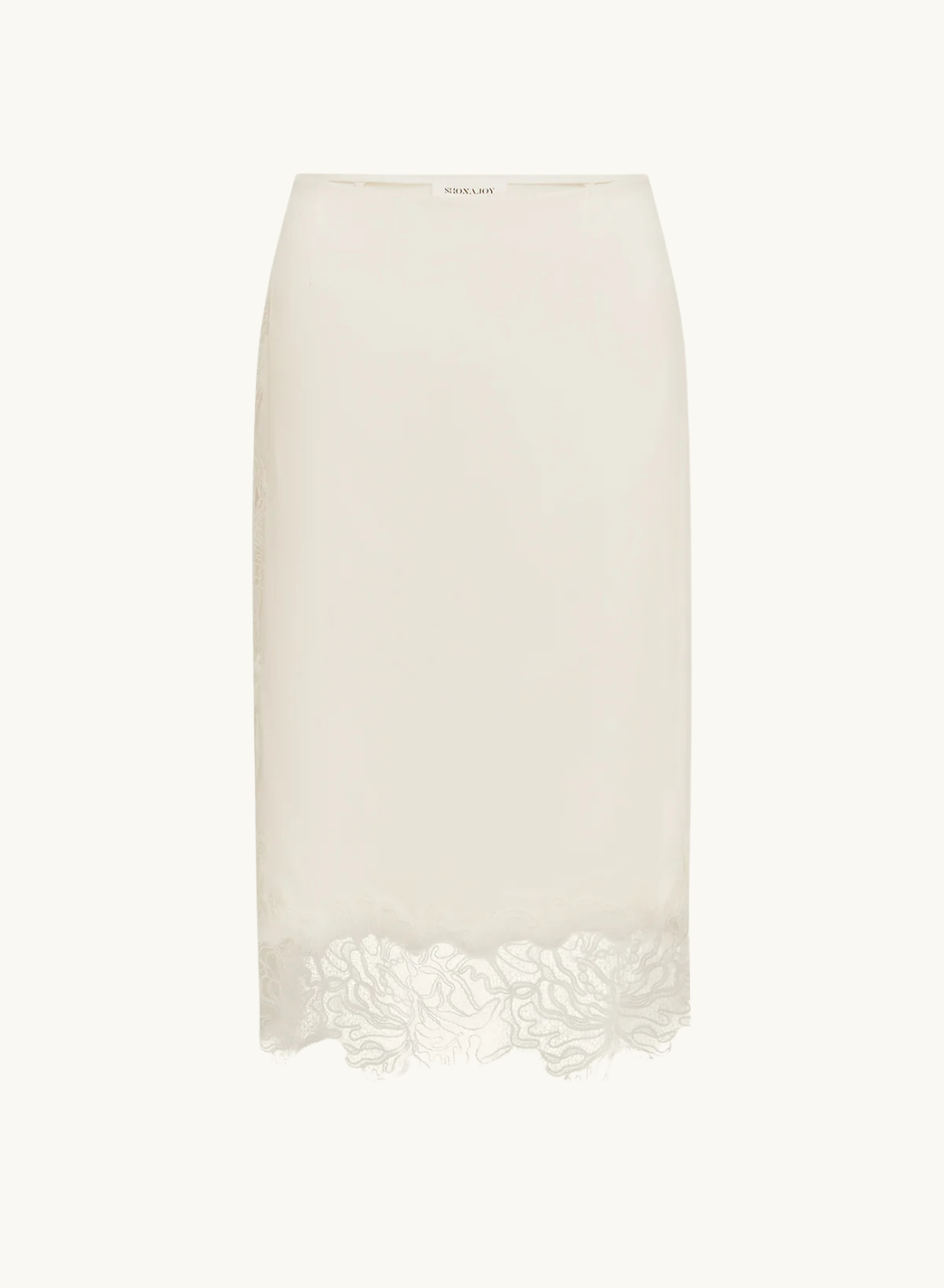Shona Joy Eniko Lace Split Midi Skirt in Ivory