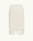Shona Joy Eniko Lace Split Midi Skirt in Ivory