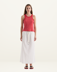 Bassike Crushed Cotton Minimal Skirt in Natural