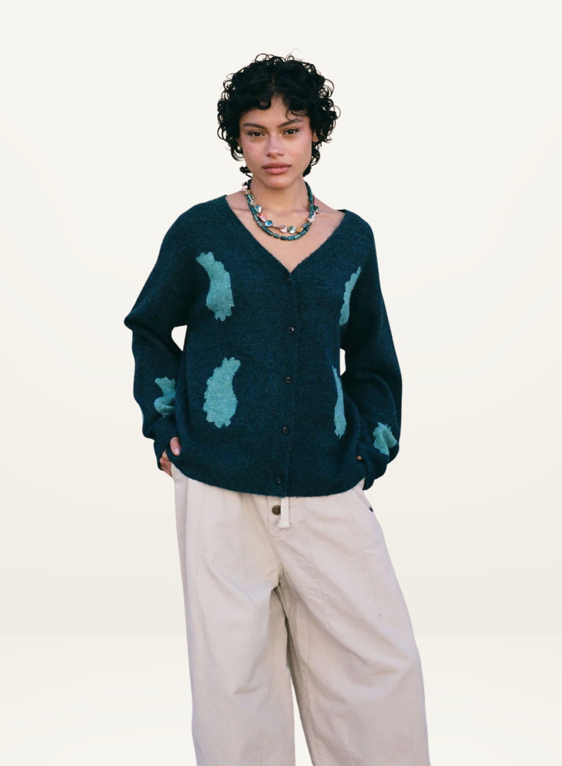 Kinga Csilla Mare Nota Cardigan in Ocean