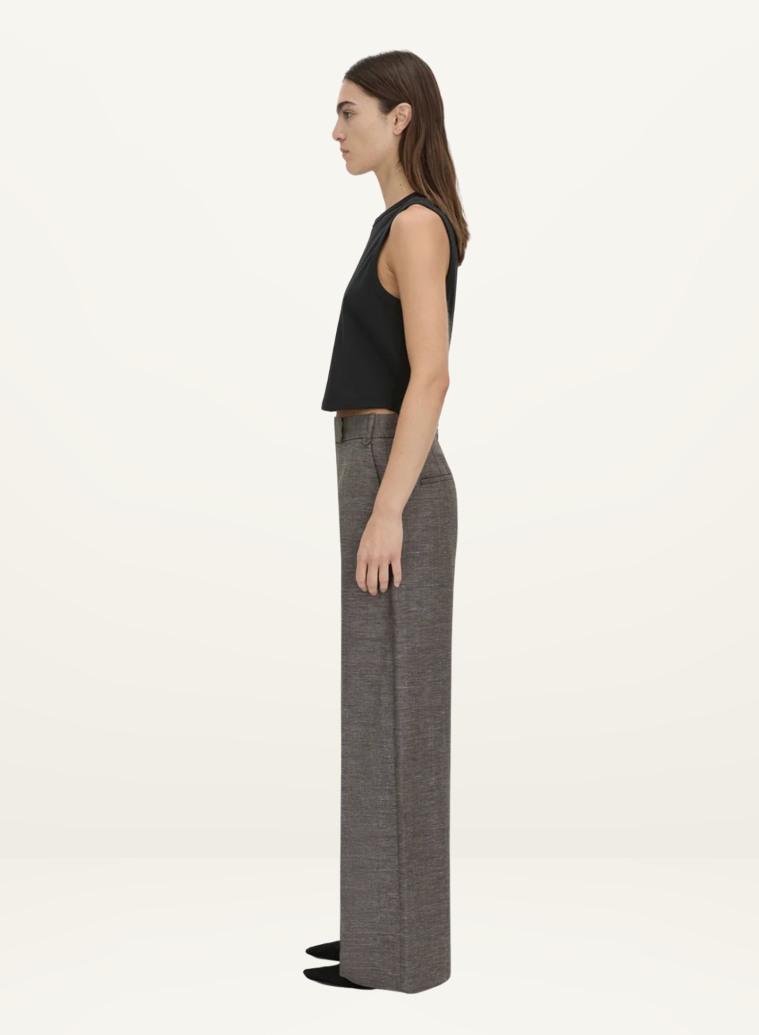 Camilla and Marc Alba Crop Rib Tank in Black