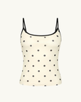 With Harper Lu Polka Dot Mesh Camisole in Ivory