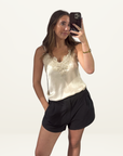 Mondara Lace Cami in Beige