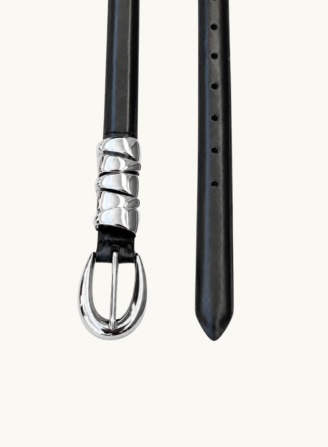 Aelia Molten Silver Loop Belt in Black