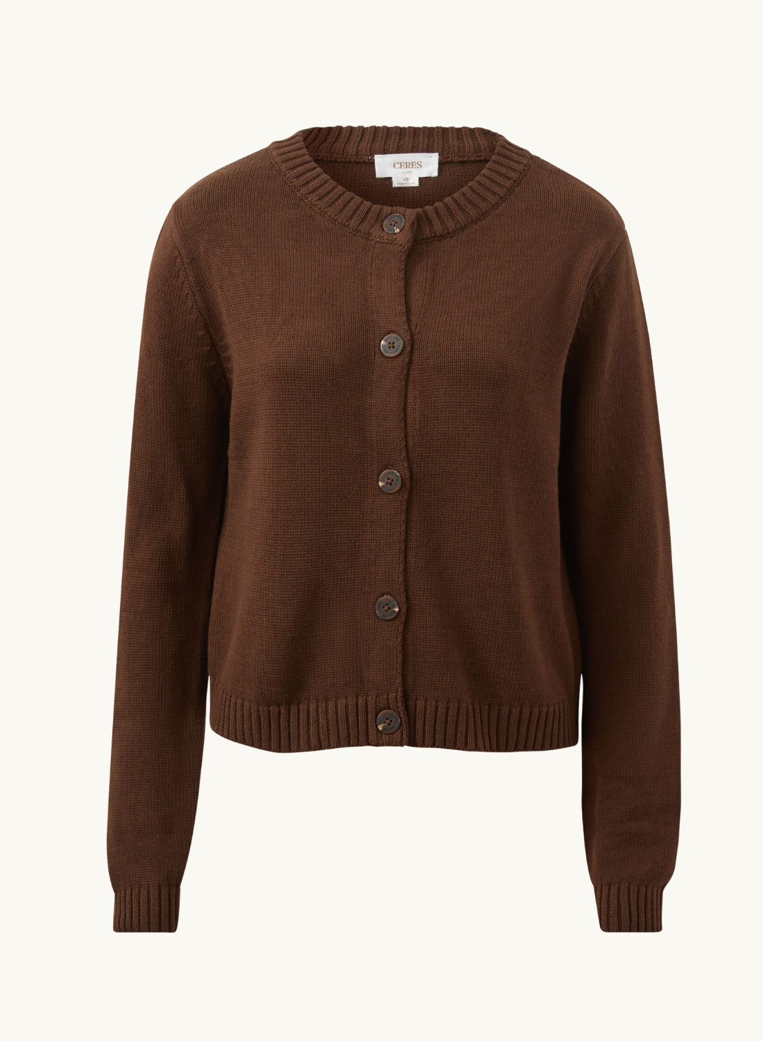 Ceres Nelly Long Sleeve Cardigan in Chocolate