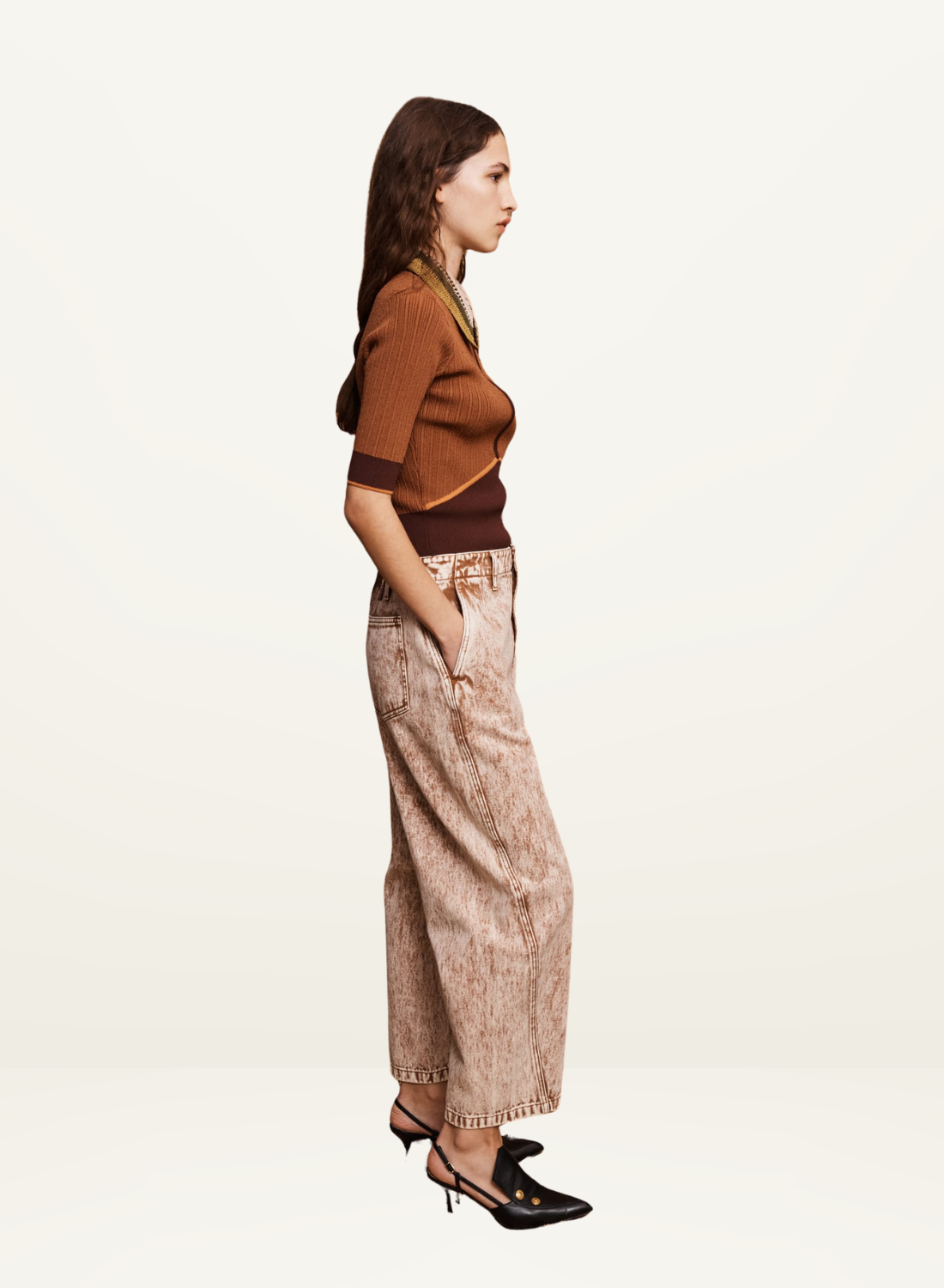 Alemais Spur Denim Cropped Jean