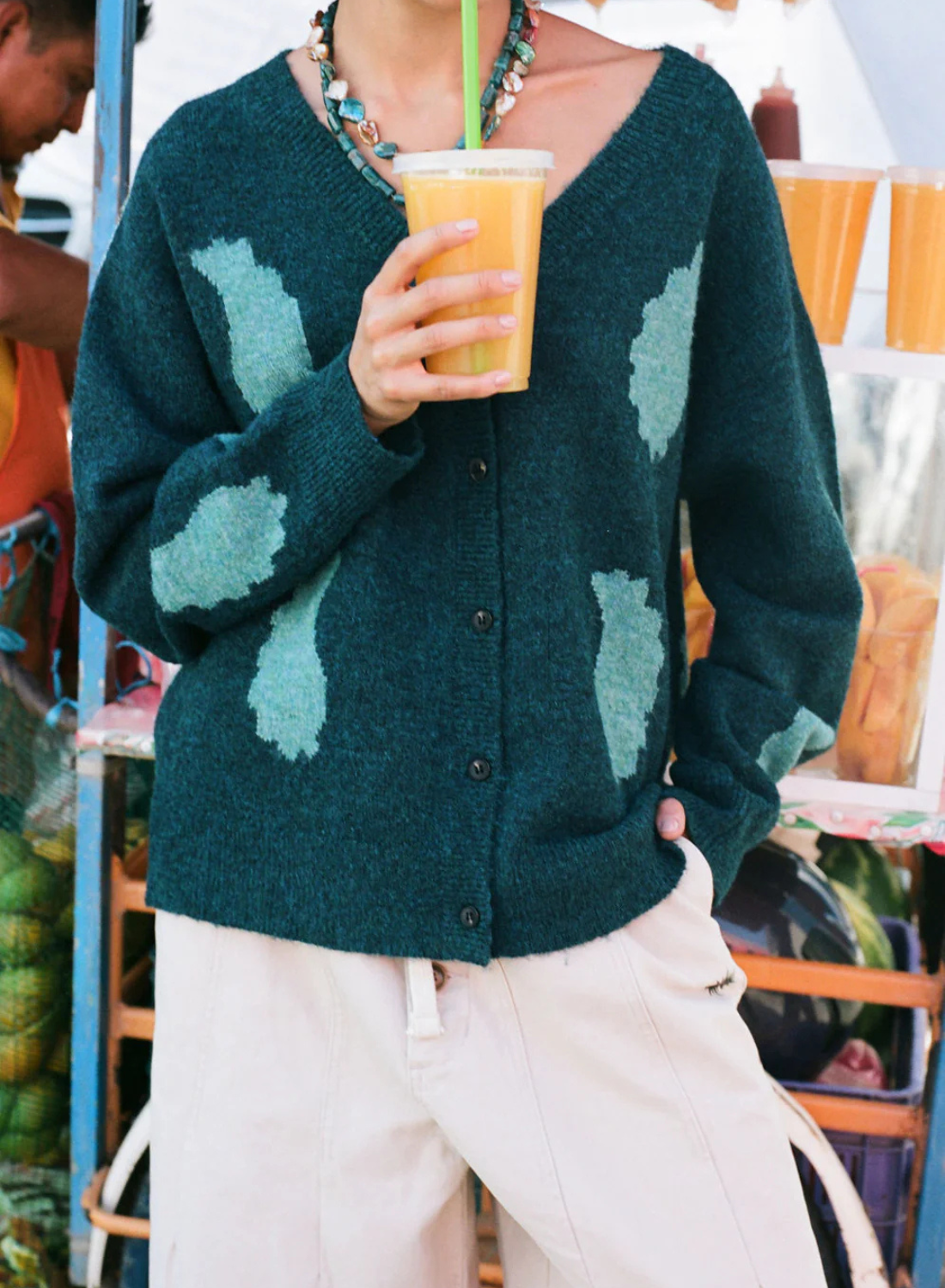 Kinga Csilla Mare Nota Cardigan in Ocean