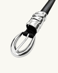 Aelia Molten Silver Loop Belt in Black