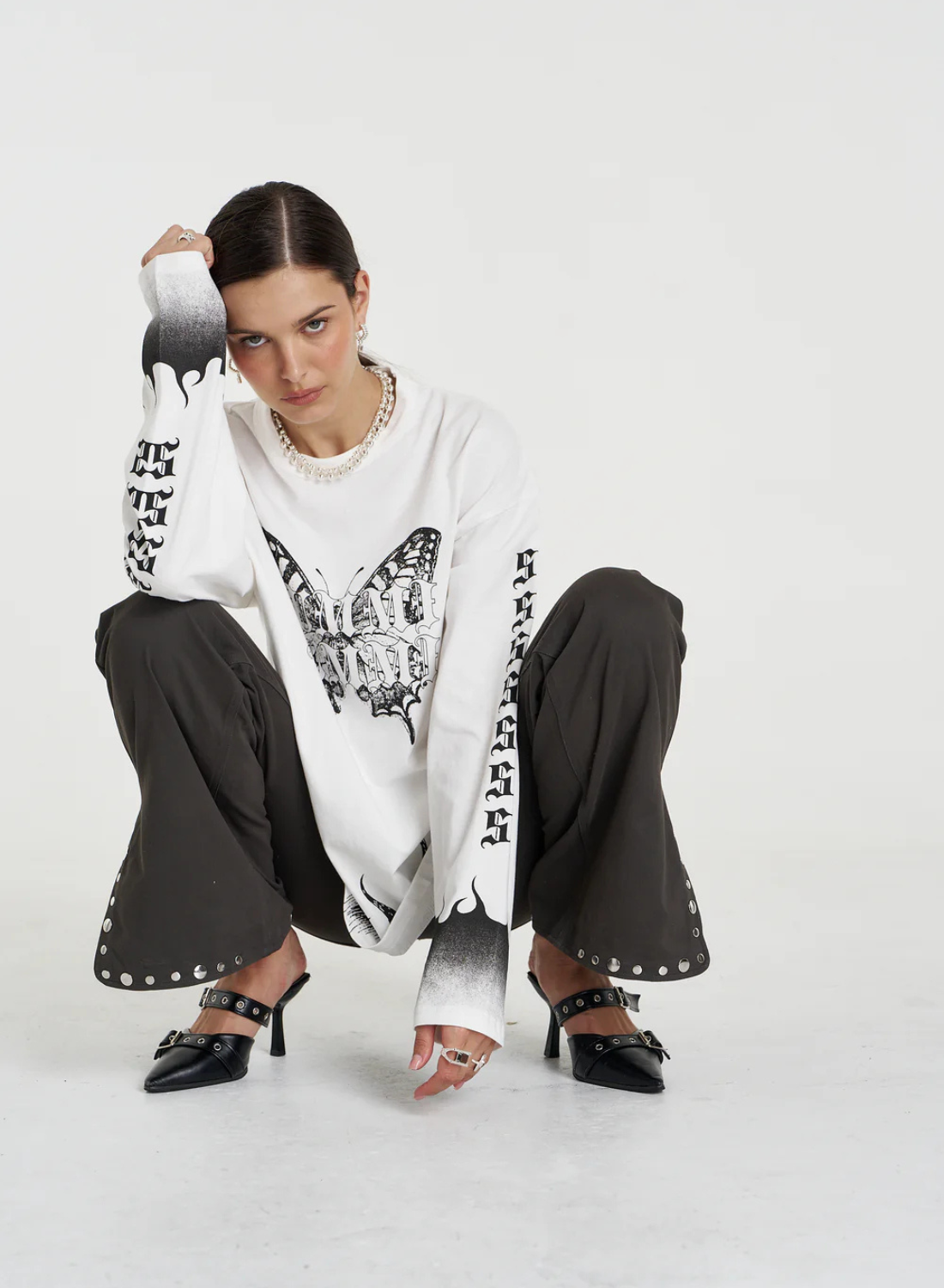 Summi Summi Eden LS Tee in Lily White