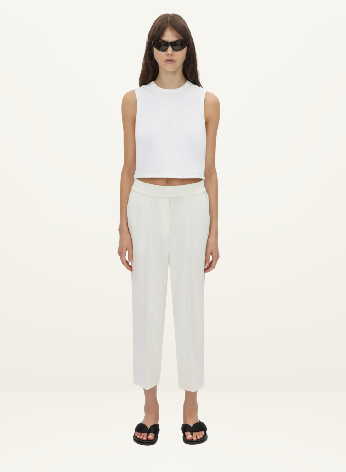 Camilla and Marc Alba Crop Rib Tank in Soft White