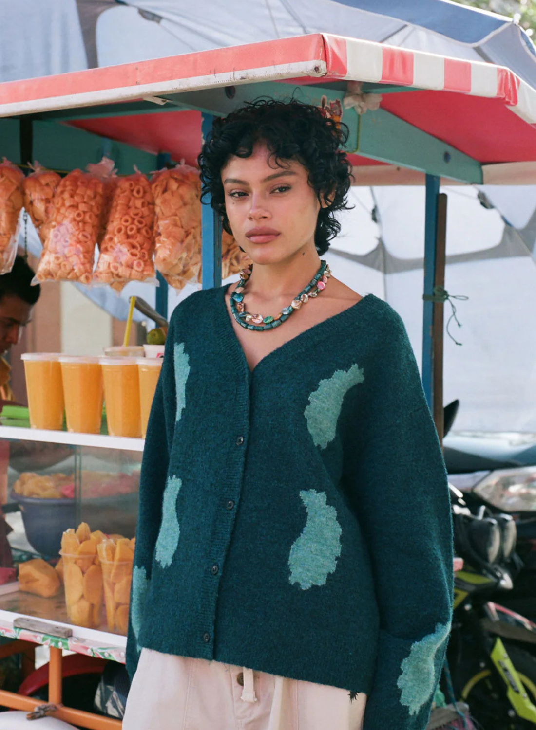 Kinga Csilla Mare Nota Cardigan in Ocean