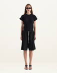 Bassike Minimal Chambray Pull On Short in Washed Black