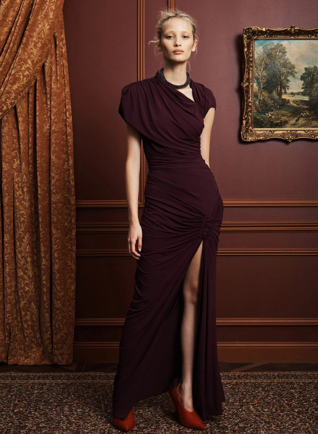 Alemais Eddie Midi Dress in PLUM