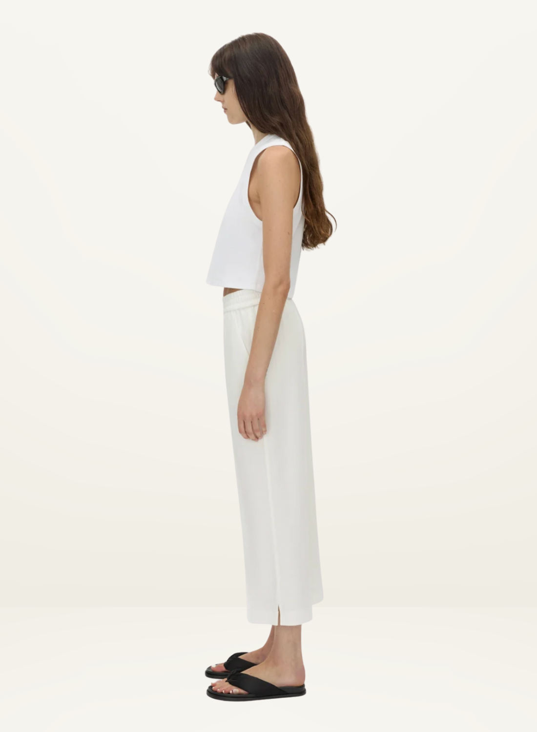 Camilla and Marc Alba Crop Rib Tank in Soft White