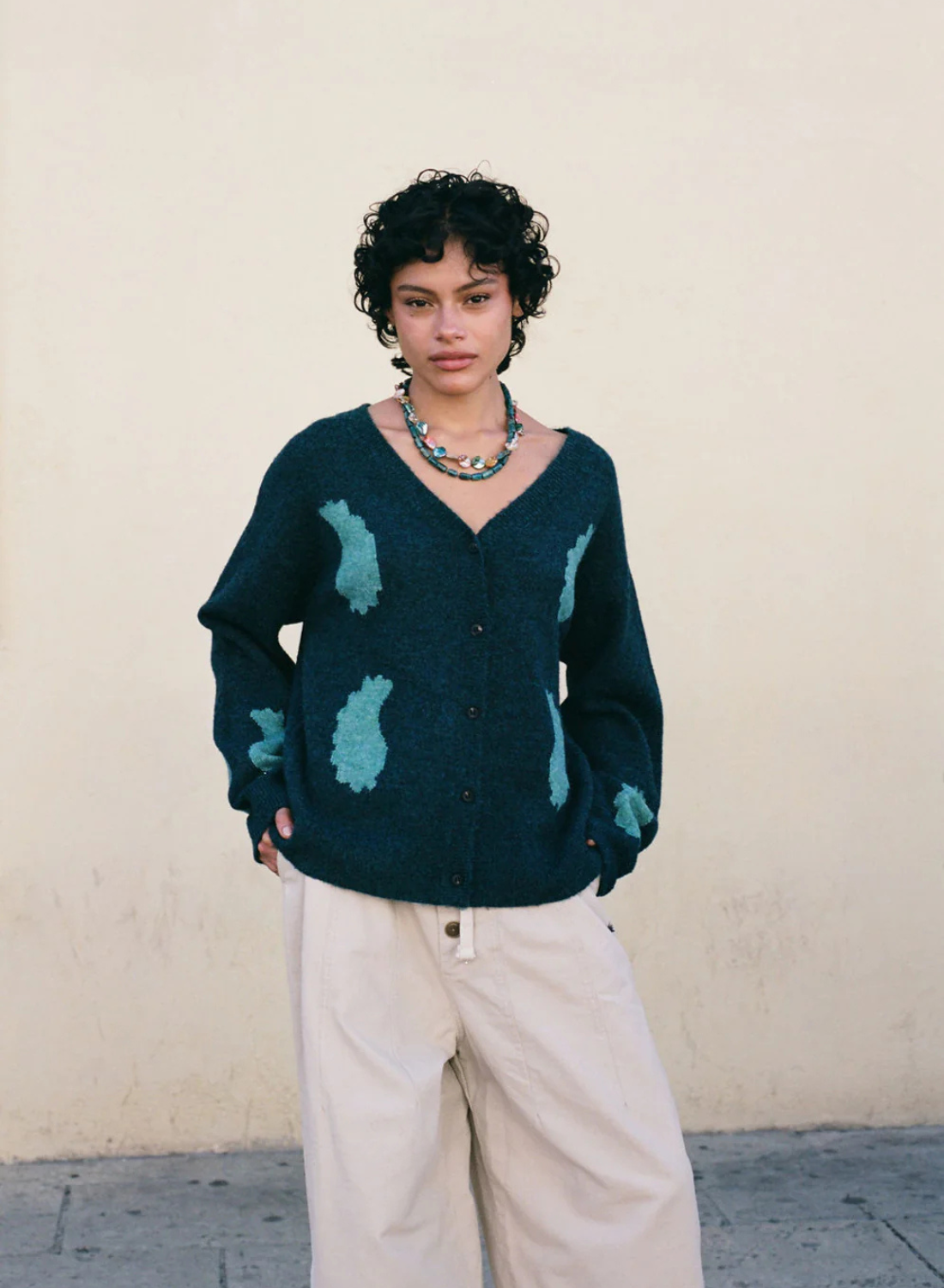 Kinga Csilla Mare Nota Cardigan in Ocean
