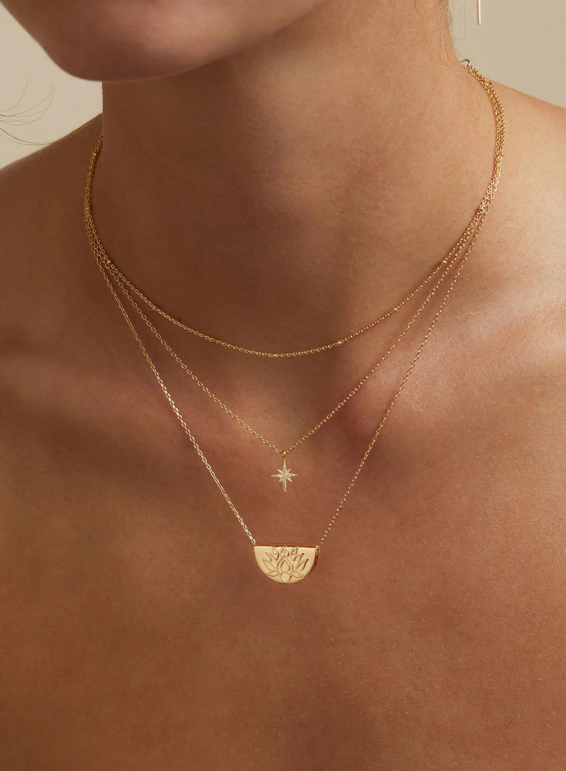 Lotus Short Necklace GOLD by Charlotte-By Charlotte-Frolic Girls